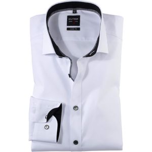 Olymp Level 5 Overhemd lange mouw wit (Maat: 42) - Effen