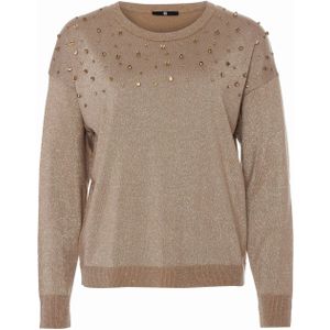 Private Label Company Sweater bruin (Maat: L) - Glitter - Halslijn: Ronde hals,