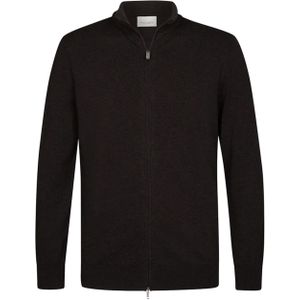 Profuomo - Cardigan - Bruin - Effen