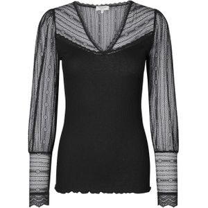 Rosemunde Top zwart (Maat: L) - EffenKant - Halslijn: V-hals,