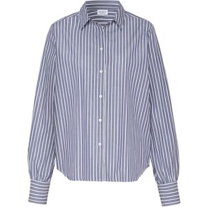 Desoto Blouse blauw (Maat: 38) - Streep - Halslijn: Polokraag,