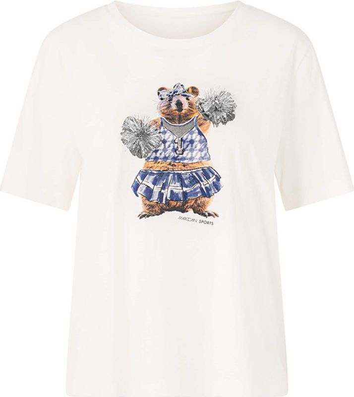 Marc Cain - T-shirt - Motiefprint - Ronde Hals - Puur Katoen - Regular Fit