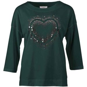 Enjoy Dames longsleeve groen (Maat: S) - Halslijn: Ronde hals,