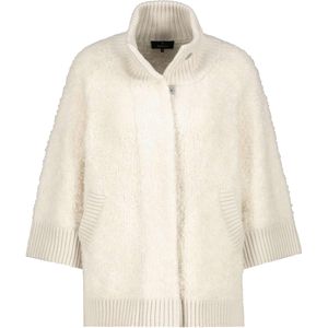 Monari Vest beige (Maat: 46) - Effen - Halslijn: Opstaande kraag,