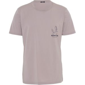 Denham T-shirt roze (Maat: S) - Fotoprint - Halslijn: Ronde hals,