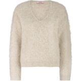 Studio Anneloes Dames trui ecru (Maat: XS) - Effen - Halslijn: V-hals,