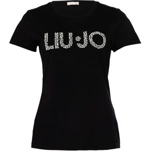 Liu Jo T-shirt zwart (Maat: XL) - Tekst - Halslijn: Ronde hals,