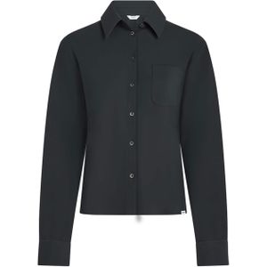 Penn & Ink N.Y. Dames blouse grijs (Maat: 36) - Effen - Halslijn: Polokraag,