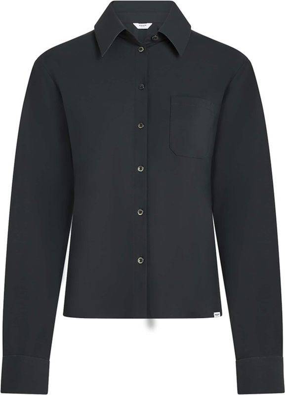 Penn & Ink N.Y. Dames blouse grijs (Maat: 36) - Effen - Halslijn: Polokraag,