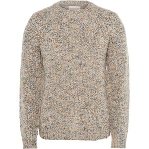 Revolution Heren trui beige (Maat: M) - Mélange - Halslijn: Ronde hals,