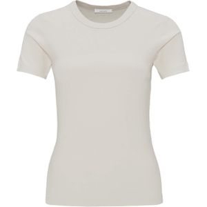 OPUS T-shirt beige (Maat: 40) - Effen - Halslijn: Ronde hals,