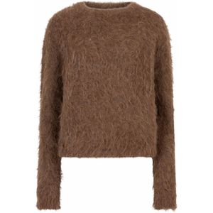 Ibana Dames trui bruin (Maat: S) - Effen - Halslijn: Ronde hals,