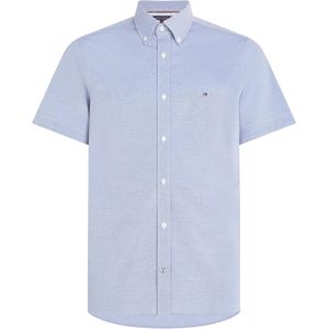 Tommy Hilfiger Overhemd korte mouw blauw (Maat: L) - Effen