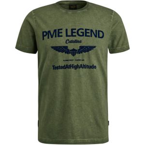 PME Legend T-shirt groen (Maat: L) - Tekst - Halslijn: Ronde hals,
