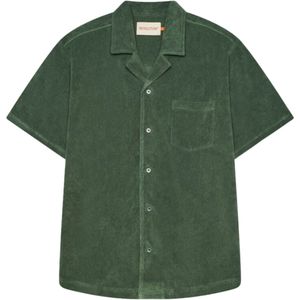 Revolution Overhemd korte mouw groen (Maat: S) - Effen