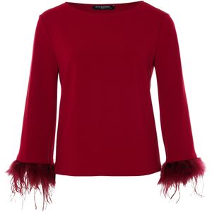 Ana Alcazar Blouse rood (Maat: 40) - Effen - Halslijn: Ronde hals,