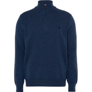 Ralph Lauren Trui blauw (Maat: M) - Effen - Halslijn: Opstaande kraag met rits,