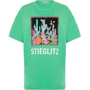 Stieglitz T-shirt groen (Maat: M) - TekstFotoprint - Halslijn: Ronde hals,