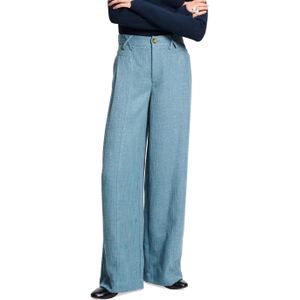 Pom Amsterdam Bouclé Dawn broek blauw (Maat: 36) - Effen