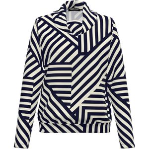Frank Walder - Longsleeve - Blauw - Streep - Halslijn: Col