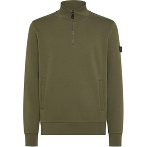 Peuterey Trui met rits groen (Maat: S) - Effen - Halslijn: Opstaande kraag met rits,