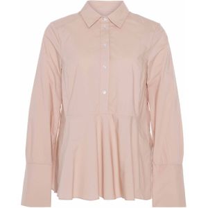 InWear Dames blouse roze (Maat: 36) - Effen - Halslijn: Polokraag,
