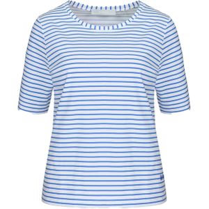 Bianca T-shirt blauw (Maat: 44) - Streep - Halslijn: Ronde hals,