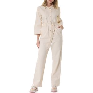 Nukus Tamara Jumpsuit jumpsuit beige (Maat: L) - Halslijn: Kraag,