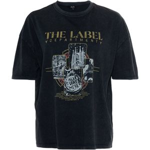 Alix The Label T-shirt zwart (Maat: XS) - Tekst - Halslijn: Ronde hals,