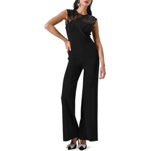 Rinascimento CFC 20084 P-Tuna jumpsuit zwart (Maat: S) - Glitter - Halslijn: Ronde hals,
