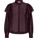 Co'Couture - Blouse - Bordeaux - Effen - Halslijn: Polokraag