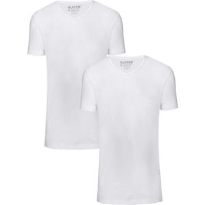 Slater T-shirt wit (Maat: 3XL) - Effen - Halslijn: V-hals,
