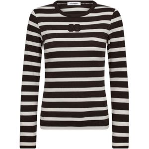 Co'Couture Dames longsleeve ecru (Maat: S) - LogoStreep - Halslijn: Ronde hals,