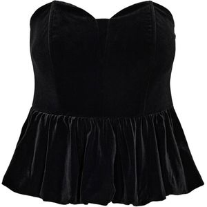 Co'Couture Dames top zwart (Maat: XS) - Effen - Halslijn: Strapless,