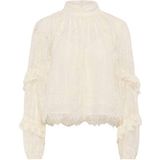 Gestuz Dames blouse ecru (Maat: 36) - EffenKant - Halslijn: Opstaande kraag,