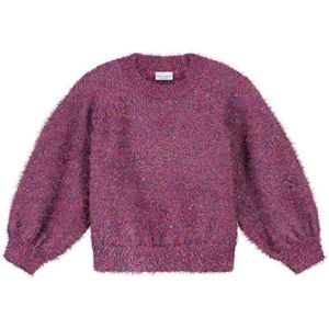 Daily Brat Meisjes trui roze (Maat: 110) - Glitter - Halslijn: Ronde hals,