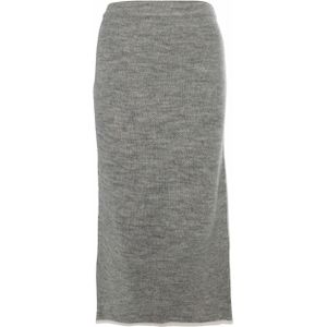 Geisha - Rok - Grey Melange - Midi - Met Contrasterende Bies