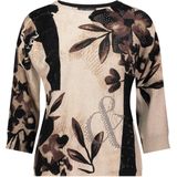Betty Barclay - Trui - Beige - Bloemenprint - Driekwart Mouw