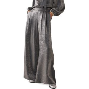 Summum Woman Metallic shine broek grijs (Maat: 34) - Metallic