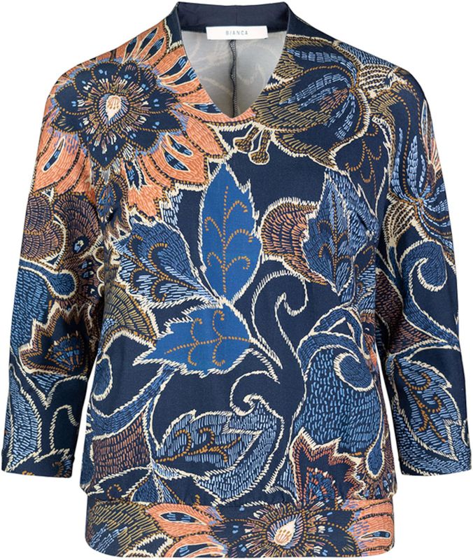 Bianca - KAYLA - Longsleeve - Blauw - V-hals