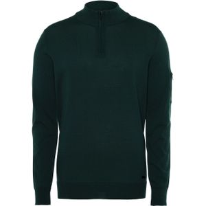 Born with appetite Trui met rits groen (Maat: M) - Effen - Halslijn: Opstaande kraag met rits,