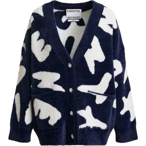 Essentiel Antwerp Dames vest blauw (Maat: M) - Halslijn: V-hals,