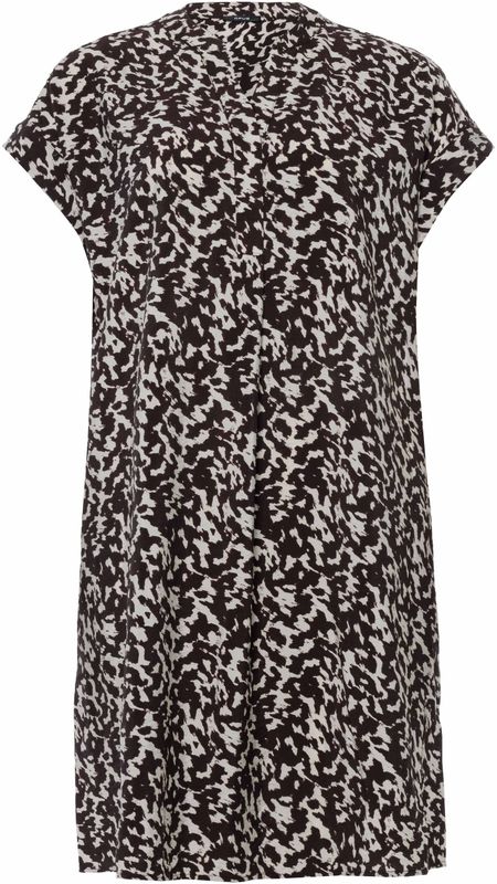 Opus - Jerseyjurk - Wit - Zwarte Abstracte Print