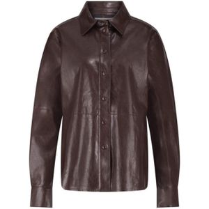 Nukus - Blouse lange mouw - Donker bruin - NKF02076 PATRICIA