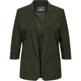 Carelly - Blazer - Lang - Omkeerbare Hals - Geplooide Mouwen - Decoratieve Voorzakken