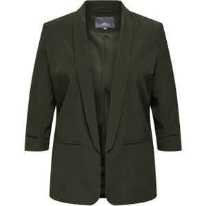 Carelly - Blazer - Lang - Omkeerbare Hals - Geplooide Mouwen - Decoratieve Voorzakken
