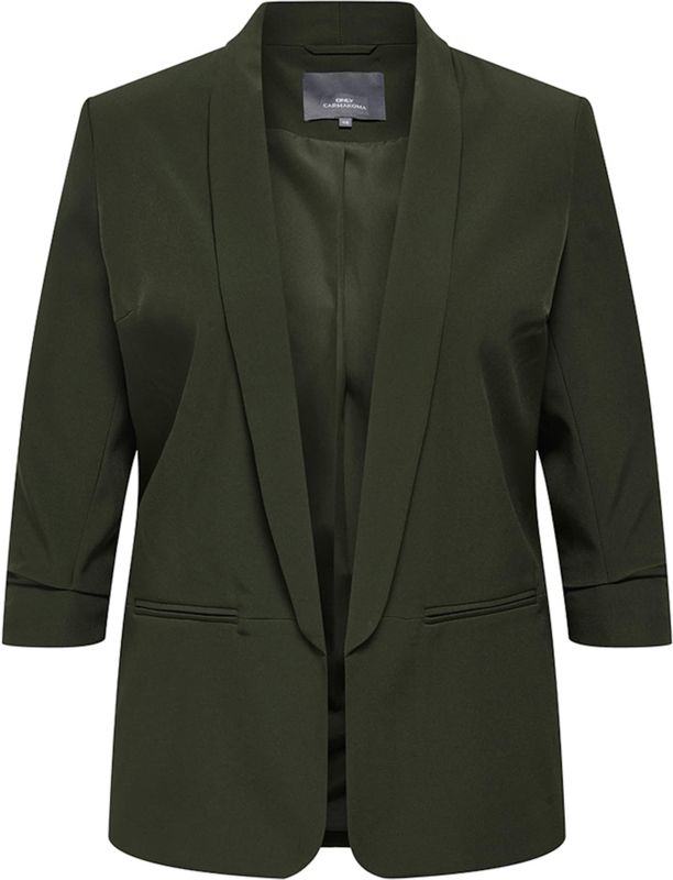 Carelly - Blazer - Lang - Omkeerbare Hals - Geplooide Mouwen - Decoratieve Voorzakken