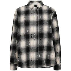 Co'Couture - Mobycc Check Shirt Bluse - Blouse - Zwart - 100% Katoen