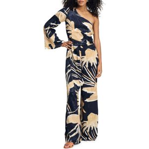 Pom Amsterdam One Shoulder Artisan Sand jumpsuit beige (Maat: 42) - Halslijn: One shoulder,