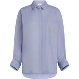 Penn & Ink N.Y. - Blouse - Blauw - Streep - Halslijn Polokraag